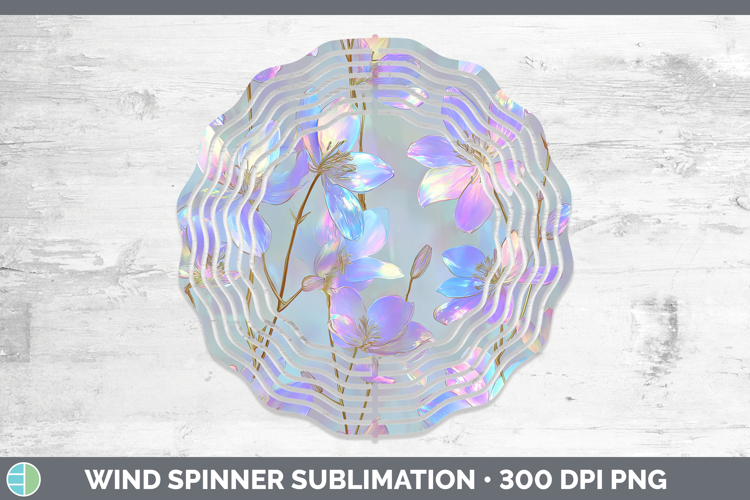 Delphinium Flowers 01 Holographic Wind Spinner Sublimation D