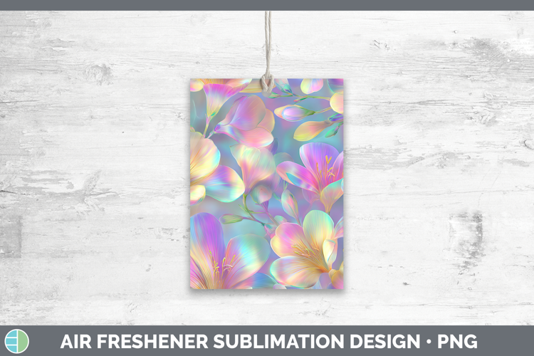 Freesia Flowers 01 Holographic Air Freshener Sublimation Des