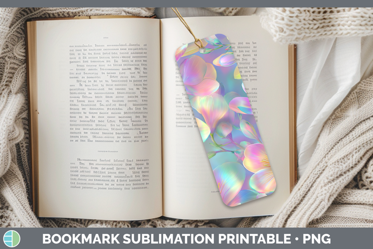 Freesia Flowers 01 Holographic Bookmark Sublimation Design