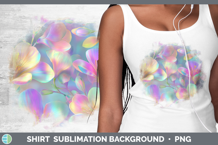 Freesia Flowers 01 Holographic Shirt Sublimation Design