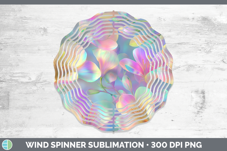 Freesia Flowers 01 Holographic Wind Spinner Sublimation Desi