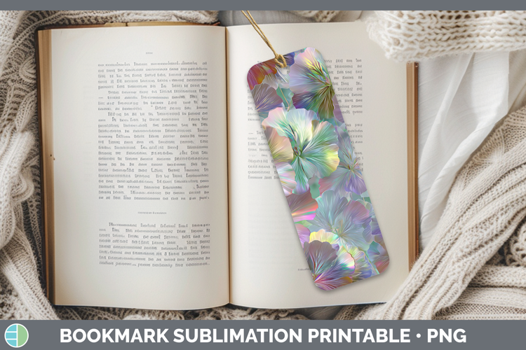Geranium Flowers 01 Holographic Bookmark Sublimation Design
