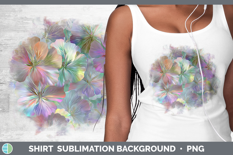 Geranium Flowers 01 Holographic Shirt Sublimation Design