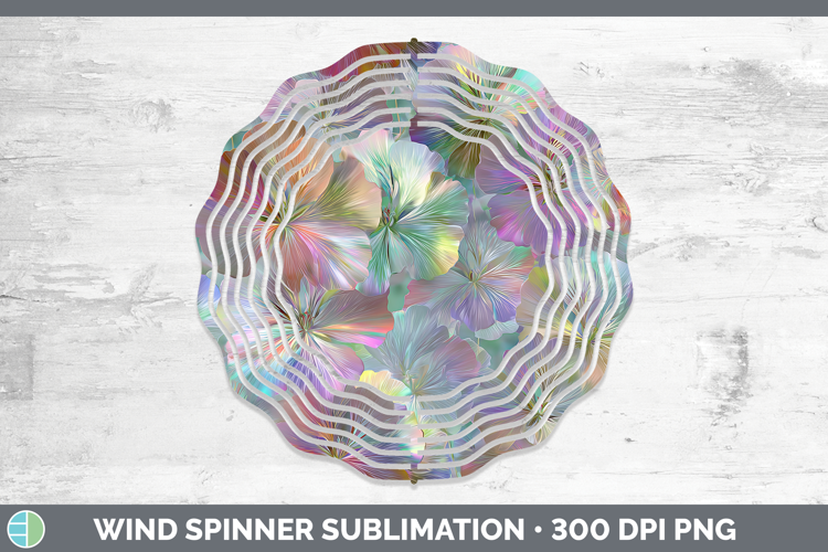Geranium Flowers 01 Holographic Wind Spinner Sublimation Des