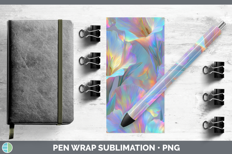 Gladiolus Flowers 01 Holographic Pen Wrap Sublimation Design