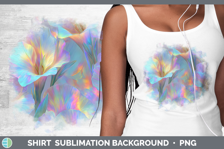 Gladiolus Flowers 01 Holographic Shirt Sublimation Design