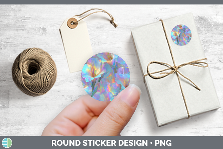 Gladiolus Flowers 01 Holographic Stickers Design