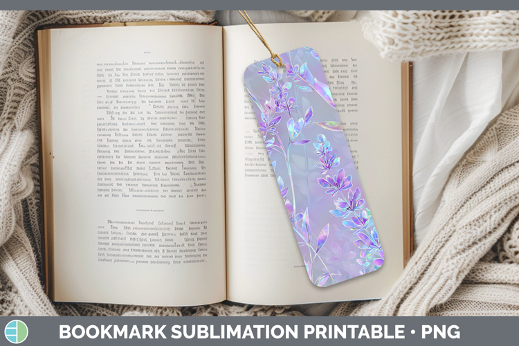 Lavender Flowers 01 Holographic Bookmark Sublimation Design