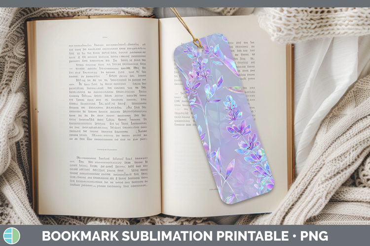 Lavender Flowers 01 Holographic Bookmark Sublimation Design