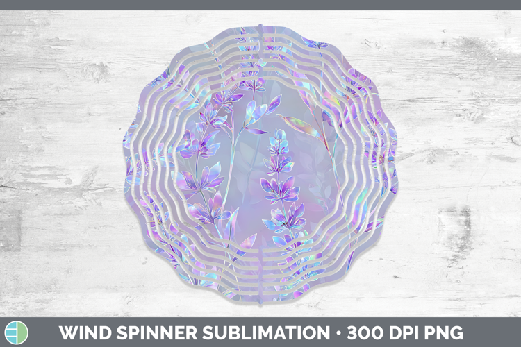 Lavender Flowers 01 Holographic Wind Spinner Sublimation Des
