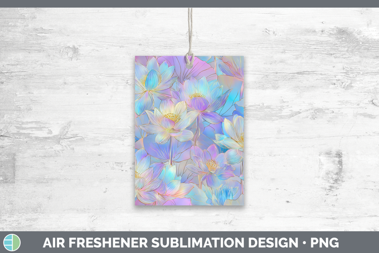 Lotus Flowers 01 Holographic Air Freshener Sublimation Desig