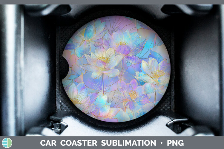 GorgeousFlowers 01 Holographic Car Coaster design.