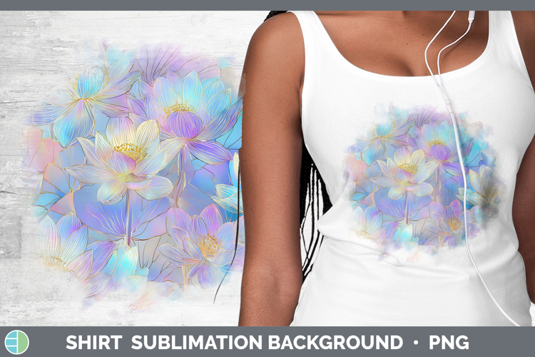 Lotus Flowers 01 Holographic Shirt Sublimation Design