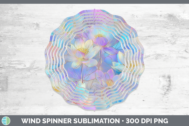 Lotus Flowers 01 Holographic Wind Spinner Sublimation Design