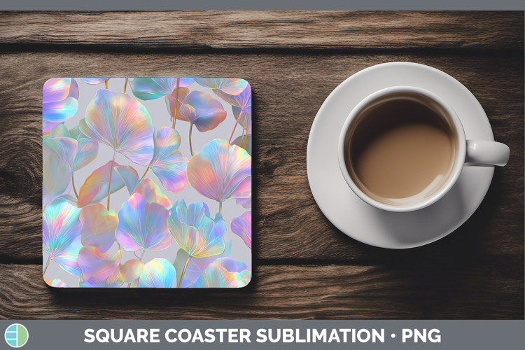 Orchid Flowers 01 Holographic Square Coaster Sublimation Des