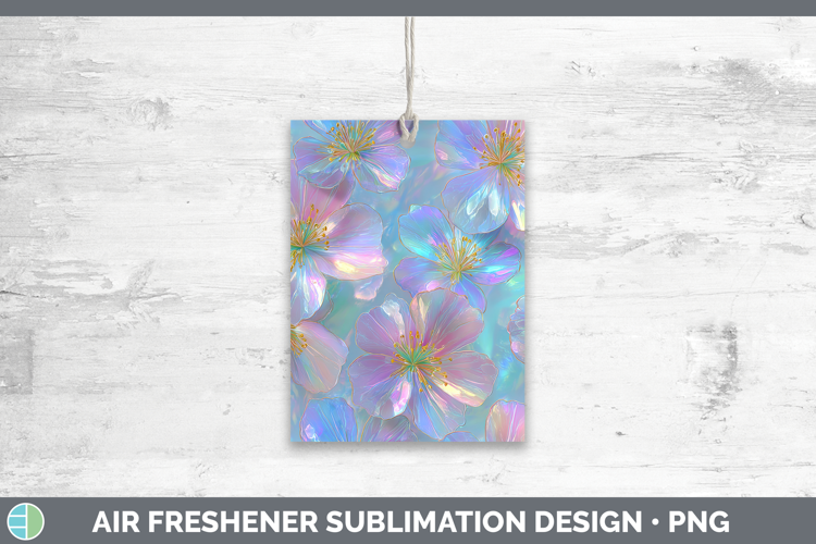 Periwinkle Flowers 01 Holographic Air Freshener Sublimation