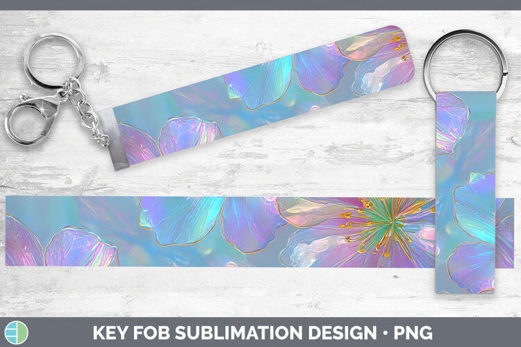 GorgeousFlowers 01 Holographic Key Fob design.