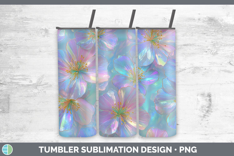 GorgeousFlowers 01 Holographic Tumbler design.