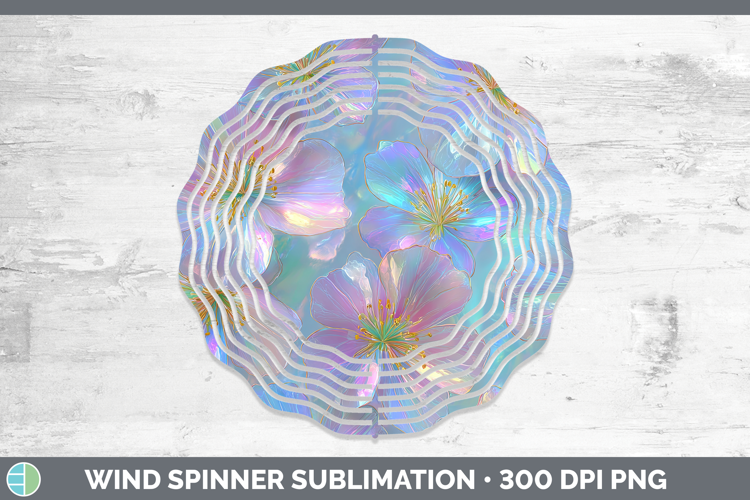 Periwinkle Flowers 01 Holographic Wind Spinner Sublimation D