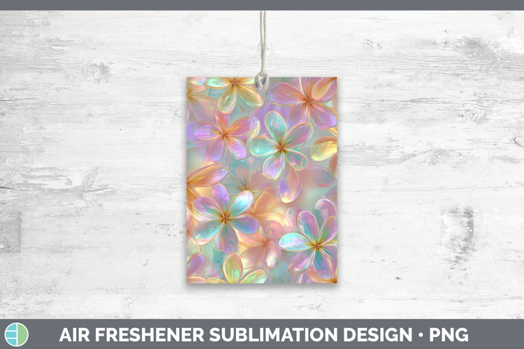 Plumeria Flowers 01 Holographic Air Freshener Sublimation De
