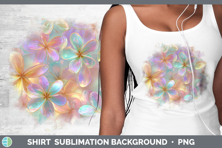 Plumeria Flowers 01 Holographic Shirt Sublimation Design