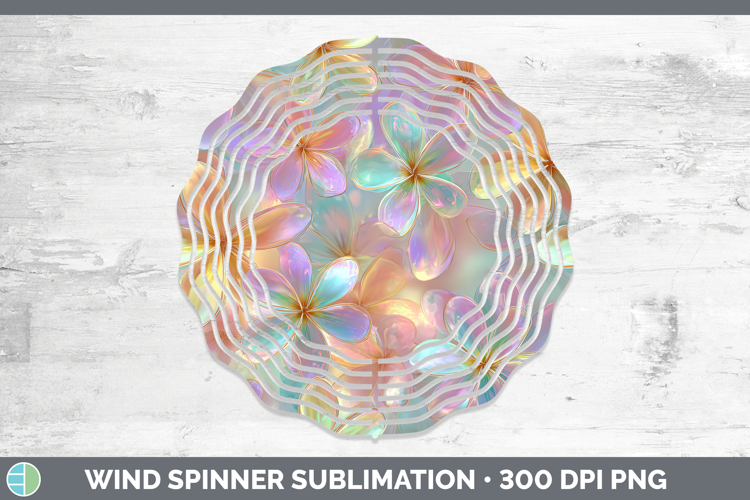 Plumeria Flowers 01 Holographic Wind Spinner Sublimation Des