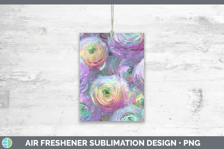 Ranunculus Flowers 01 Holographic Air Freshener Sublimation