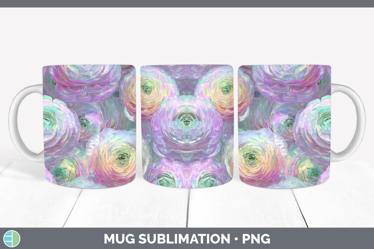 GorgeousFlowers 01 Holographic Mug Wrap design.