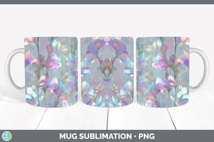GorgeousFlowers 01 Holographic Mug Wrap design.