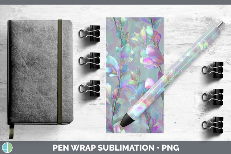 GorgeousFlowers 01 Holographic Pen Wrap design.
