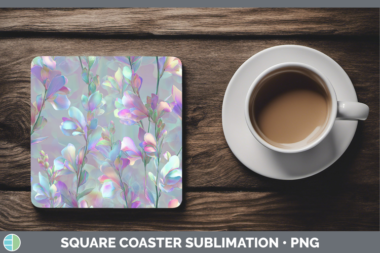 Snapdragon Flowers 01 Holographic Square Coaster Sublimation