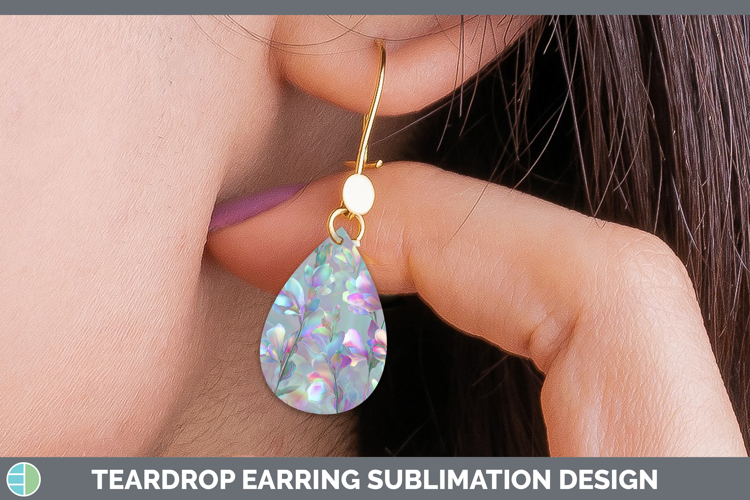 Snapdragon Flowers 01 Holographic Teardrop Earrings Sublimat