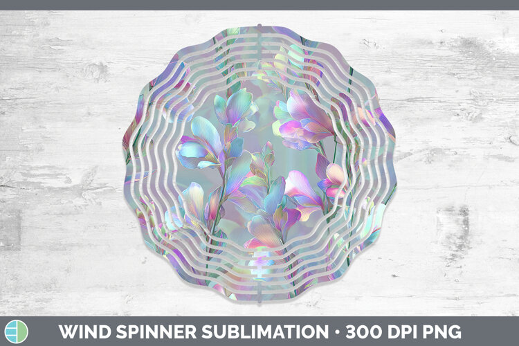 GorgeousFlowers 01 Holographic Wind Spinner design.