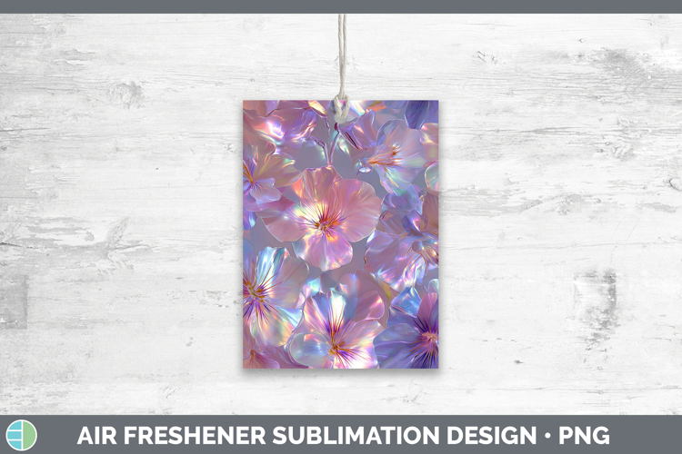 Violet Flowers 01 Holographic Air Freshener Sublimation Desi