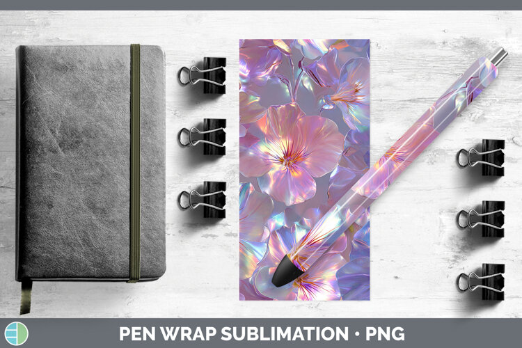 GorgeousFlowers 01 Holographic Pen Wrap design.