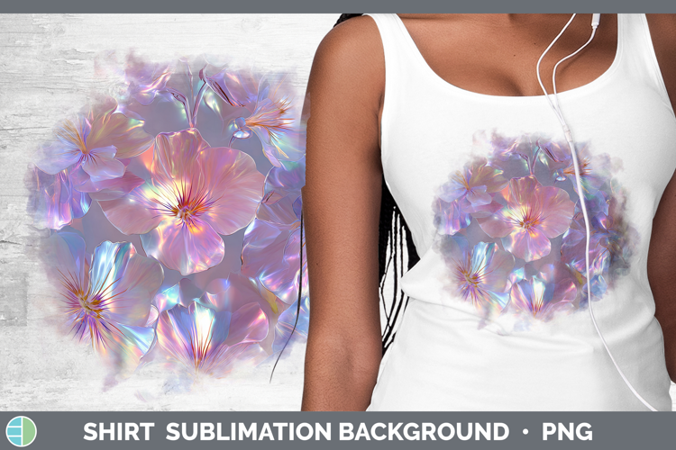 Violet Flowers 01 Holographic Shirt Sublimation Design