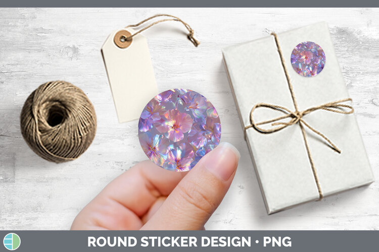 GorgeousFlowers 01 Holographic Stickers design.