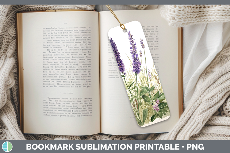 Flowers 01 Lavender Bookmark Sublimation Printable Designs