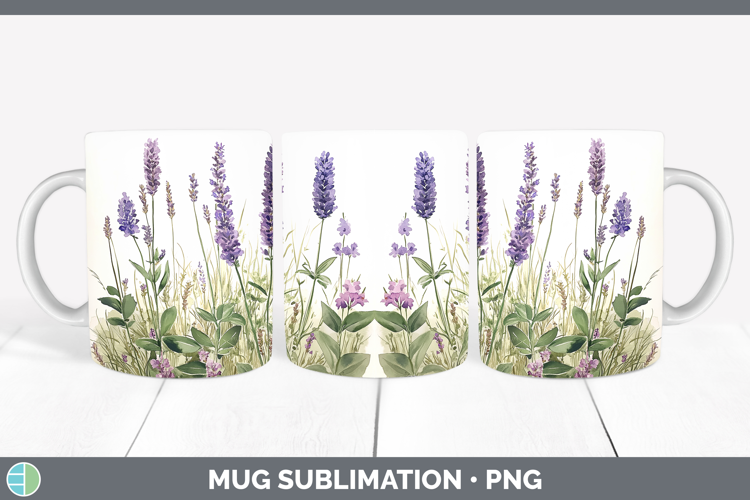 Flowers 01 Lavender Mug Wrap Sublimation Coffee Cup Designs