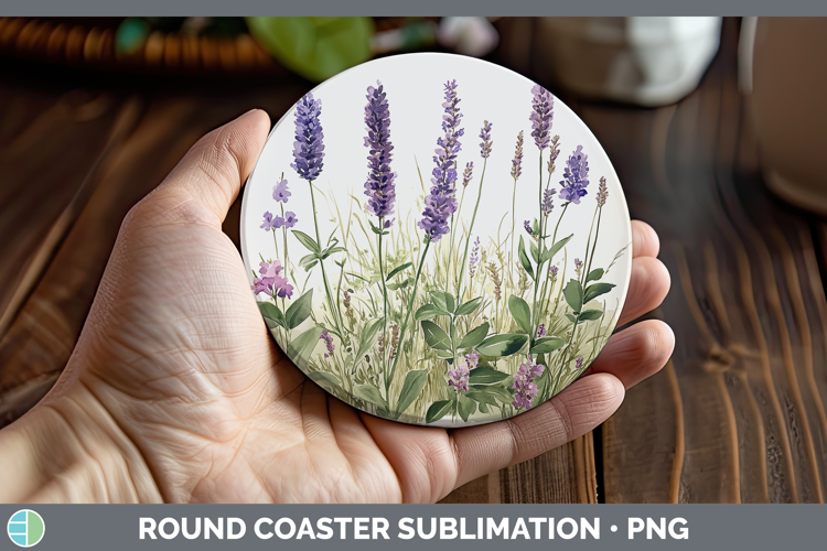 Flowers 01 Lavender Round Coaster Sublimation Coaster Design