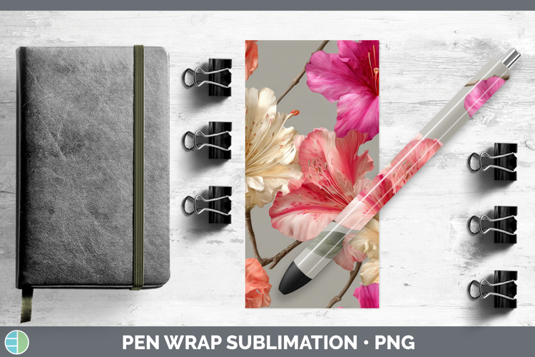 Azalea Pen Wrap Flowers 01 Pretty Sublimation Pen Designs