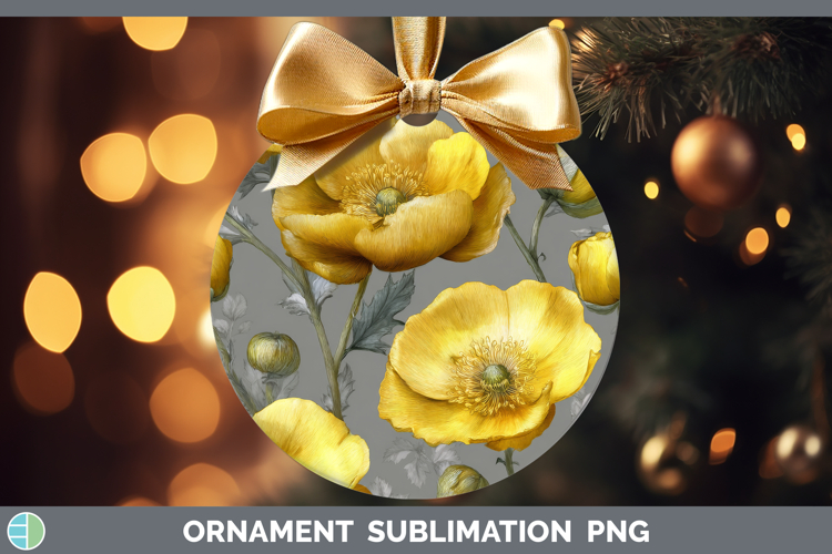 Buttercup Ornament Flowers 01 Pretty Sublimation Bauble Desi