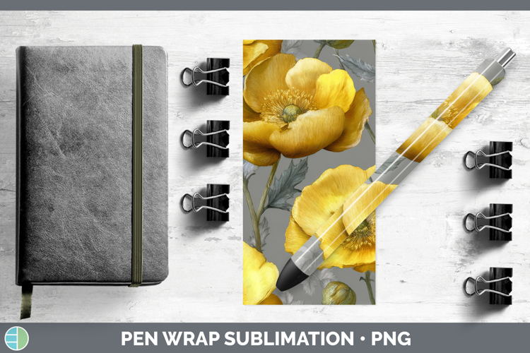Buttercup Pen Wrap Flowers 01 Pretty Sublimation Pen Designs