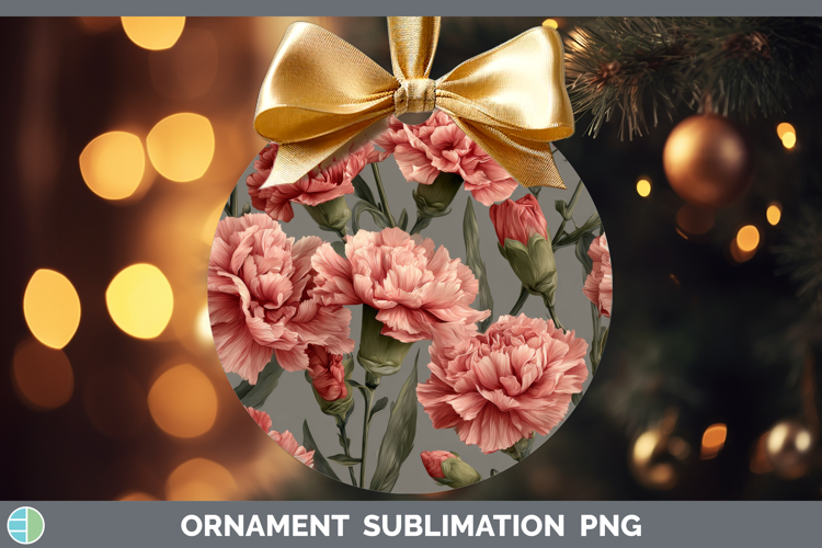 Carnation Ornament Flowers 01 Pretty Sublimation Bauble Desi