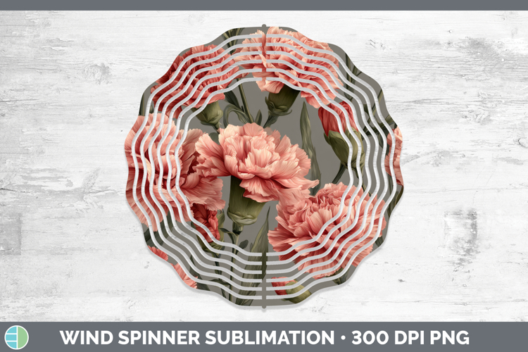 Carnation Wind Spinner Flowers 01 Pretty Sublimation Spinner