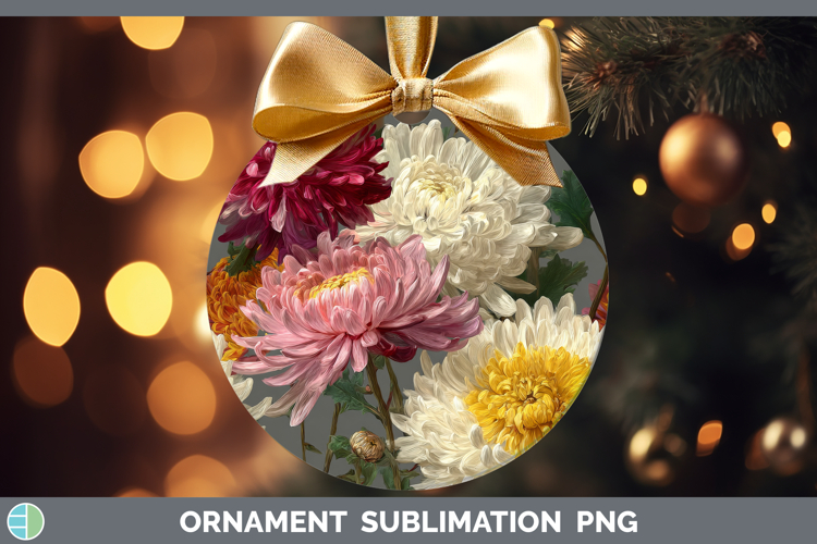 Chrysanthemum Ornament Flowers 01 Pretty Sublimation Bauble