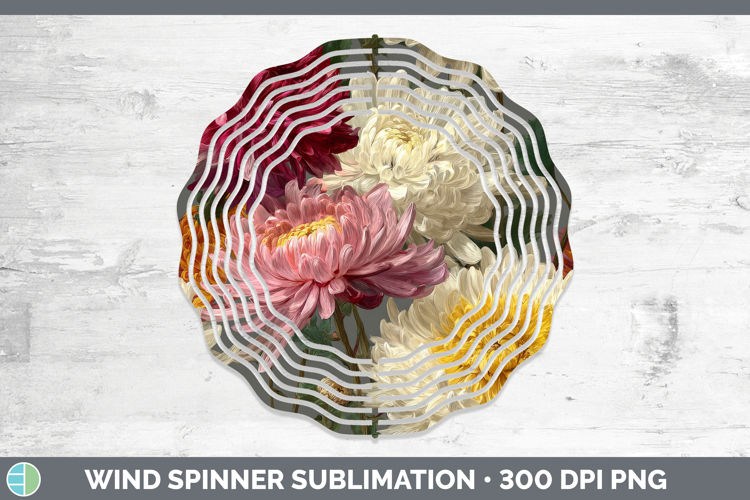 Chrysanthemum Wind Spinner Flowers 01 Pretty Sublimation Spi