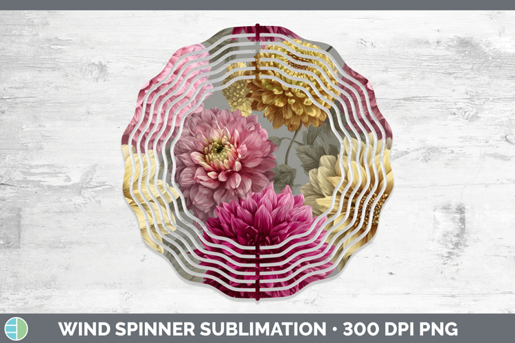 Dahlia Wind Spinner Flowers 01 Pretty Sublimation Spinner De