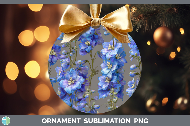 Delphinium Ornament Flowers 01 Pretty Sublimation Bauble Des