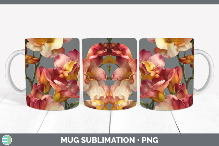 Freesia Mug Wrap Flowers 01 Pretty Sublimation Coffee Cup De